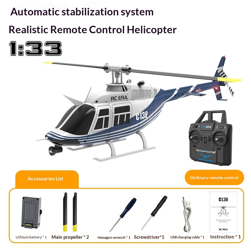 Rc Helicopter Single Rotor - Helikopter RC Era C138 Bell 206,