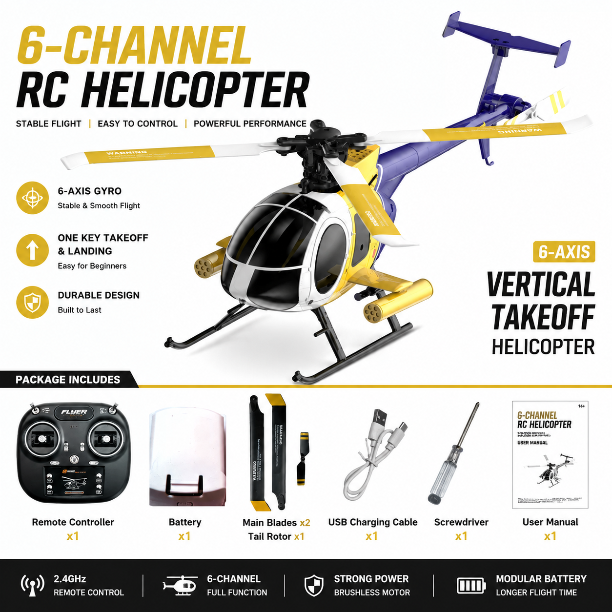 Rc Helicopter Large - Helikopter RC K300 6-kanałowy z silnikiem