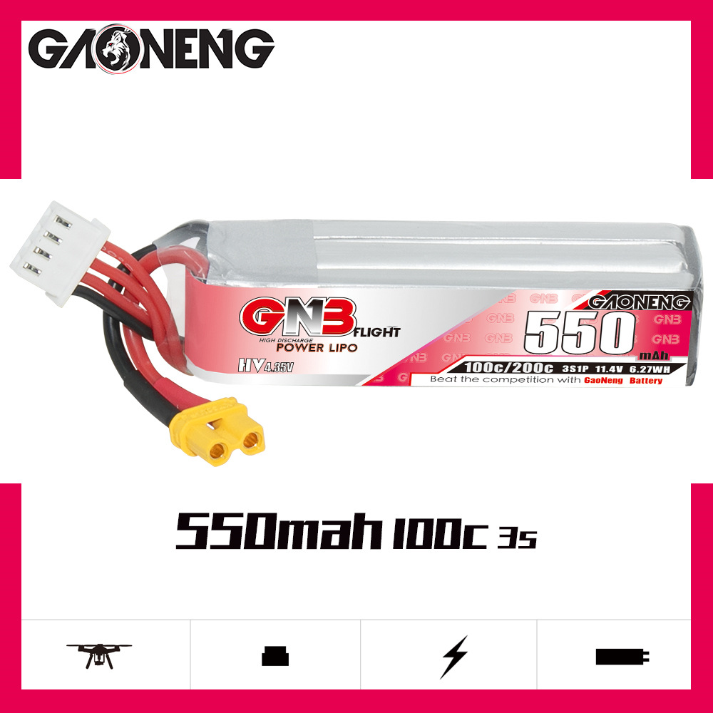 GNB HV 11.4V 550mAh 100C/200C  – Rc Helicopter Parts recenzja i cena