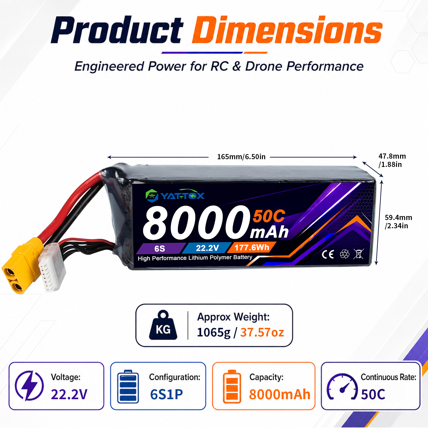 Akumulator LiPo Yattox 6S 8000 – Rc Helicopter Large recenzja i cena